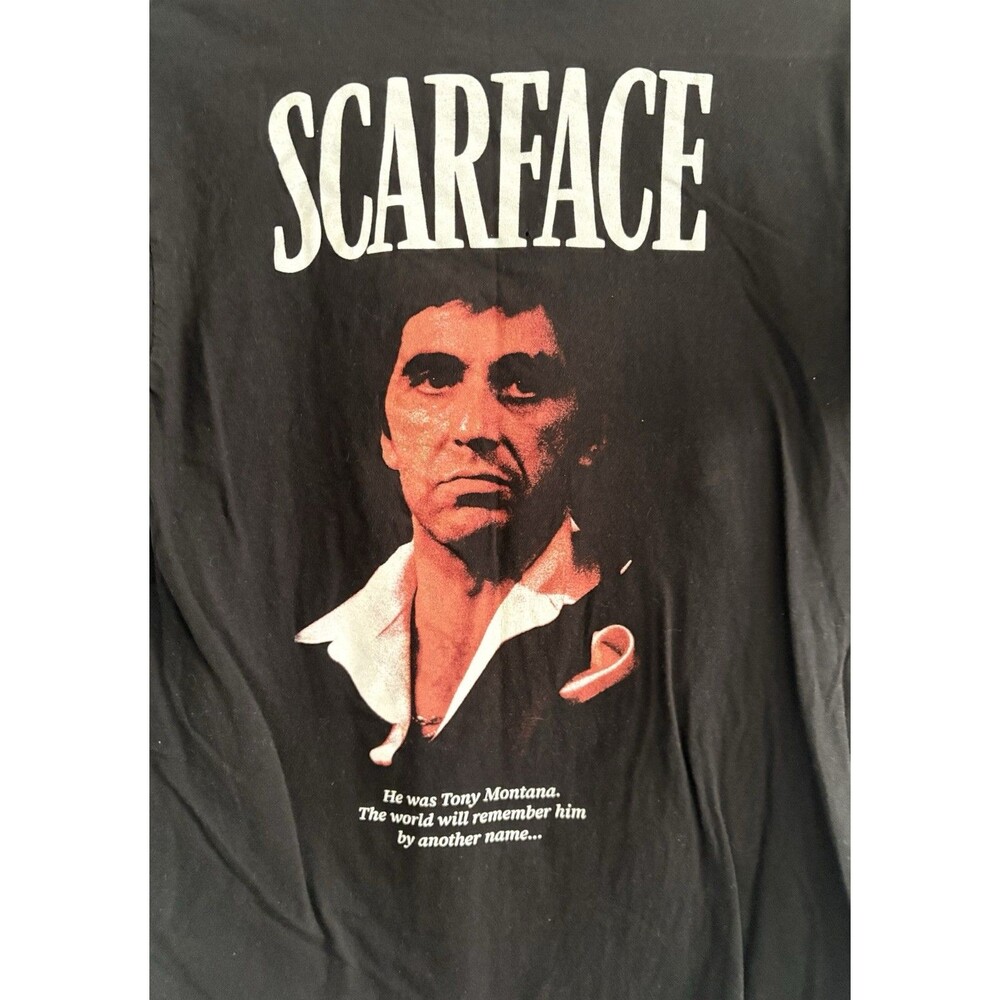 Scarface T-Shirt Mens Medium Black Tony Montana The World Will Remember Him